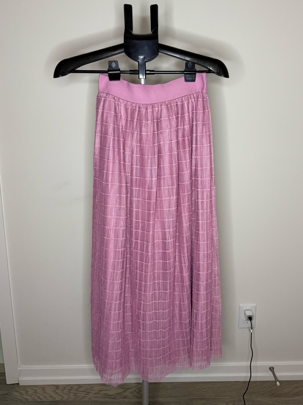 ON 34TH Dusty Rose Pleated Mesh Midi Skirt XXS Like New - Picture 2 of 9